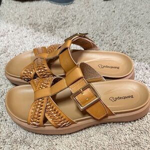 BareTraps Tan Buckle Sandals